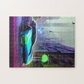 ネオンスポーツカーオンザロード ジグソーパズル (横)