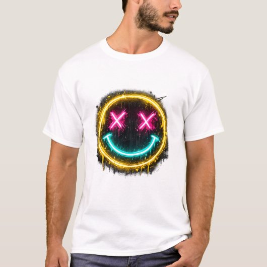 ネオンスマイルフェイス Tシャツ (正面)