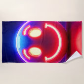 ネオンスマイル：ハッピーグロー ビーチタオル (正面)