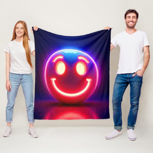 ネオンスマイル：ハッピーグロー フリースブランケット (インサイチュ)
