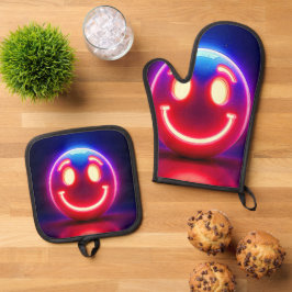 ネオンスマイル：ハッピーグロー 鍋つかみ&鍋敷きセット