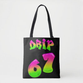 ネオンスライムDRIP 67バイラルミーム ブラックトートバッグ トートバッグ