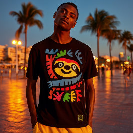 ネオンスロスアートカラフル – ジャングポップ・アートのルアニマルデザイン Tシャツ