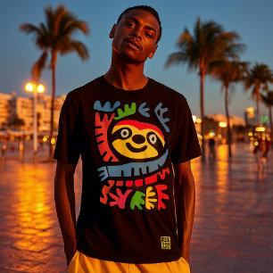 ネオンスロスアートカラフル – ジャングポップ・アートのルアニマルデザイン Tシャツ