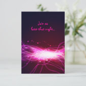 ネオンス白熱［赤熱］光を放つターバルミツワー披露宴パーティーカード 招待状 (スタンド正面)