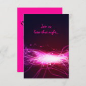 ネオンス白熱［赤熱］光を放つターバルミツワー披露宴パーティーカード 招待状 (正面/裏面)