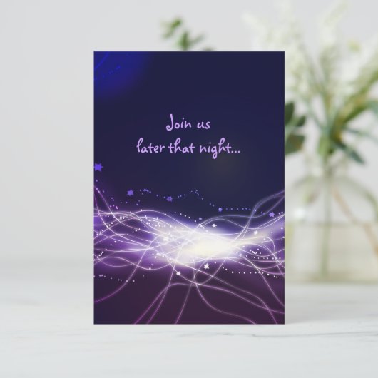 ネオンス白熱［赤熱］光を放つターバルミツワー披露宴パーティーカード 招待状 (スタンド正面)