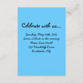 ネオンス白熱［赤熱］光を放つターバー（ユダヤ教の）バル・ミツバーパーティー披露宴カード エンクロージャーカード (裏面)