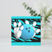 ネオンゼブラストライプボーリングパーティー 招待状 (スタンド正面)