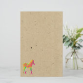 ネオンゼブラベビーアニマルサイケデリックレトロ 便箋 (スタンド正面)