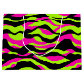 ネオンゼブラ好きの動物プリント  ラージペーパーバッグ (正面)
