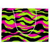 ネオンゼブラ好きの動物プリント  ラージペーパーバッグ (裏面)