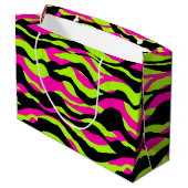 ネオンゼブラ好きの動物プリント  ラージペーパーバッグ (裏面アングル)