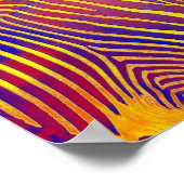 ネオンゼブラ – 黄色と赤のレトロ ポスター (角)