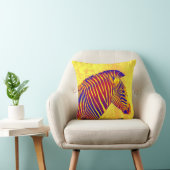 ネオンゼブラ – 黄色、赤 クッション (椅子)