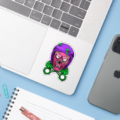 ネオンゾンビバイカースカルクロスピストン シール (ノートパソコンとiPhone)