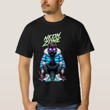 ネオンゾーン - サイバーパンクチルクルー グラフィックTシャツ