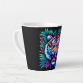 ネオンタイガーとジャングル葉の カフェラテマグ (左アングル)