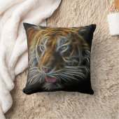 ネオンタイガー抽象芸術 クッション (ブランケット)