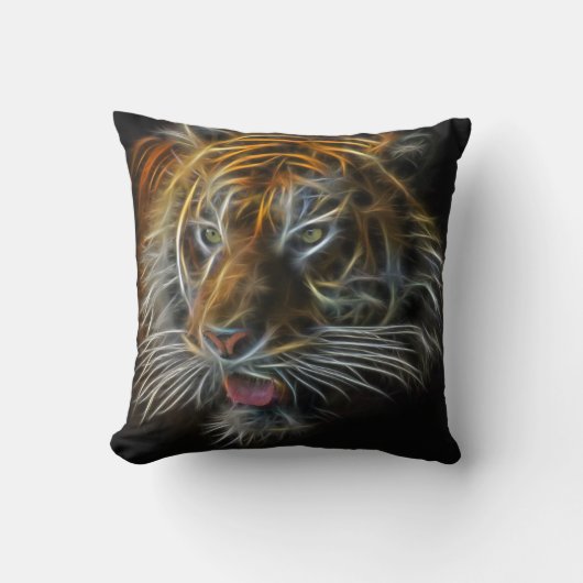 ネオンタイガー抽象芸術 クッション (正面)