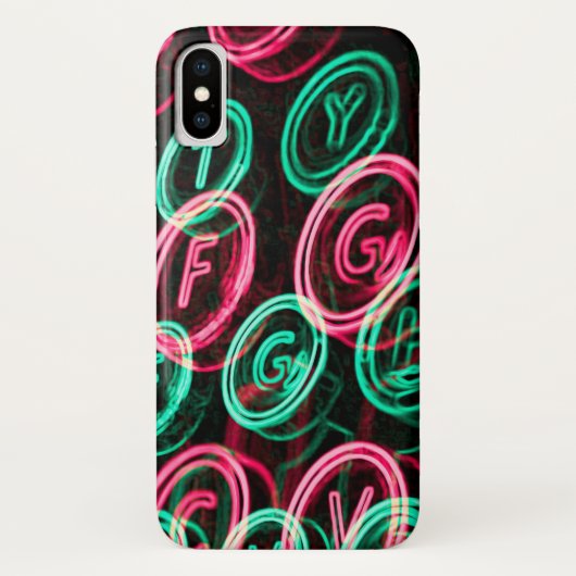 ネオンタイプライターの鍵が閉じる Case-Mate iPhoneケース (裏面)