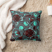 ネオンターコイズのバーガンディの抽象的なパターン クッション (ブランケット)