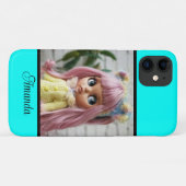 ネオンターコイズの明るいファッショナブルモダントーン Case-Mate iPhoneケース (裏面(横))