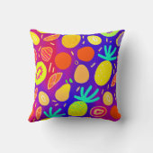 ネオンダイナミックなフルーツパターンアート クッション (裏面)