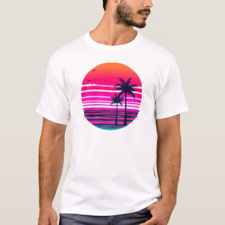 ネオンダスク – 90s VHS気化波サンセット Tシャツ