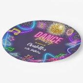 ネオンダンスパーティー誕生日 ペーパープレート (アングル)