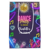 ネオンダンスパーティー誕生日 ミディアムペーパーバッグ (裏面)