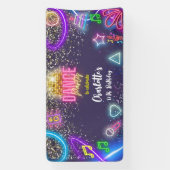 ネオンダンスパーティー誕生日 横断幕 (縦)