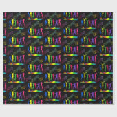 ネオンダンスパーティー音楽ピープルオンブラック ラッピングペーパー (フラット)