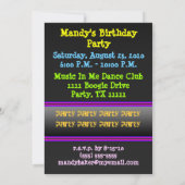 ネオンダンスレッツダンス招待状 招待状 (裏面)