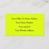 ネオンチャートルーズイエローブラックカラフルブライト2025 名刺 (裏面)