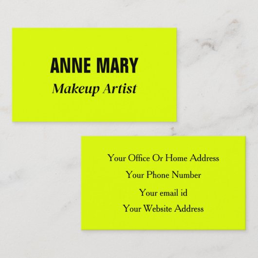 ネオンチャートレユイエローブラックブライトカラフルブライトクール 名刺 (正面/裏面)