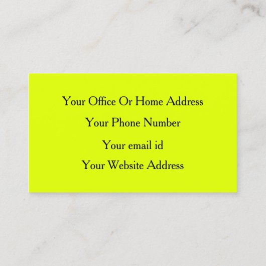 ネオンチャートレユイエローブラックブライトカラフルブライトクール 名刺 (裏面)