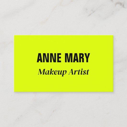 ネオンチャートレユイエローブラックブライトカラフルブライトクール 名刺 (正面)