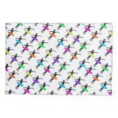 ネオンツゥバレリーナバレエポインテダンスシルエット 枕カバー (裏面)