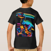 ネオンティレックスの恐竜キッズTシャツ Tシャツ (裏面)