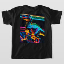 ネオンティレックスの恐竜キッズTシャツ