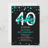 ネオンティール40歳の誕生日パーティー 招待状 (正面)