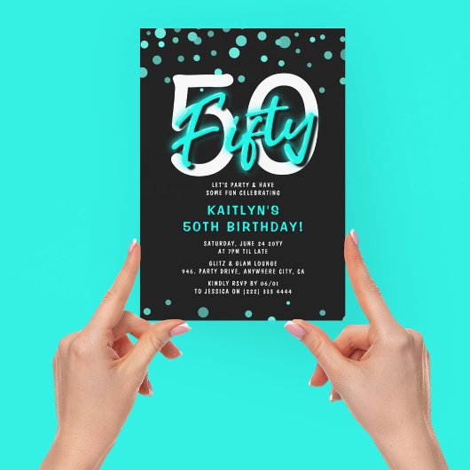 ネオンティール50歳の誕生日パーティー 招待状