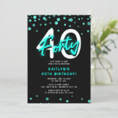 ネオンティール(緑がかった色)340歳パーティー 招待状 (スタンド正面)