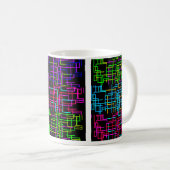 ネオンテクノロジーパターン コーヒーマグカップ (正面右)