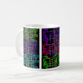 ネオンテクノロジーパターン コーヒーマグカップ (正面左)