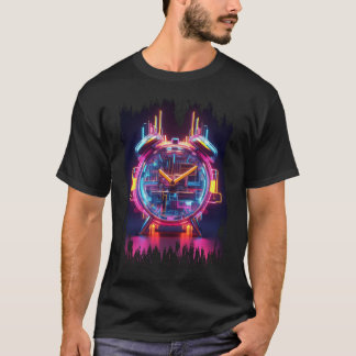 ネオンテクノ時計Tシャツ Tシャツ