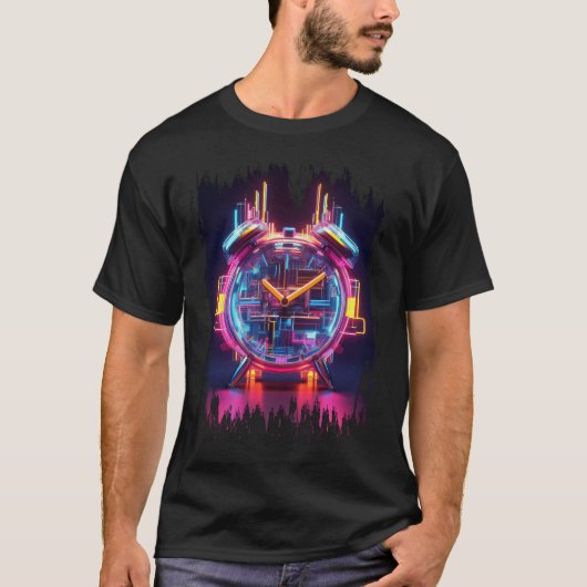 ネオンテクノ時計Tシャツ Tシャツ (正面)