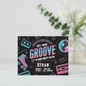 ネオンテーマ誕生日招待状カード 招待状 (スタンド正面)