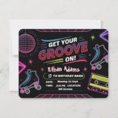 ネオンテーマ誕生日招待状カード 招待状 (正面)